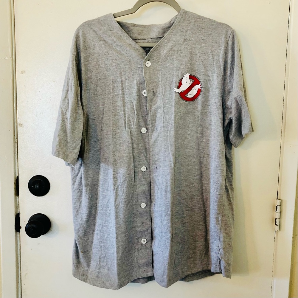Loot Crate Ghostbusters Baseball Jersey T-Shirt Sz. L paranormal investigation